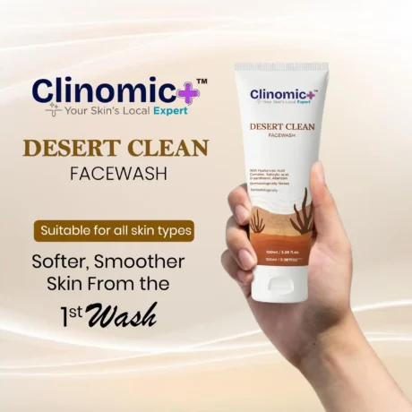 Clinomic Plus Desert Clean Facewash designed for hot dry weather and climate-based skincare