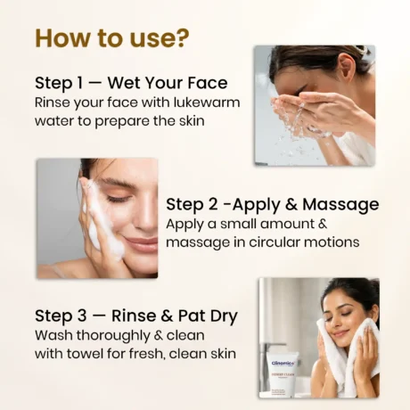 Clinomic Plus summer facewash for dry skin suitable for Indian climate and harsh heat