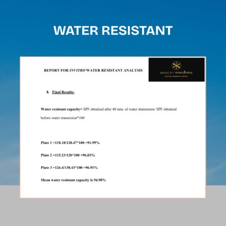 Water Resistance Sunscreen
