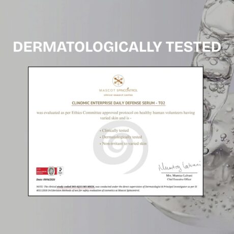 Clinomic plus daily defense serum dermatologically tested