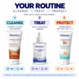 Clinomic Plus 3-step hot and dry skincare routine with Desert Clean Face Wash, Daily Defense Serum and SPF 50+ Sunscreen